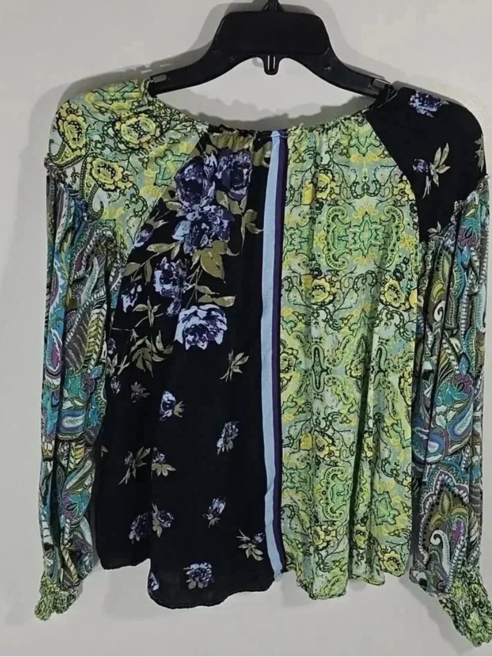 Free People Gemini top green Multicolor Paisley Blouse XS - Picture 6 of 11